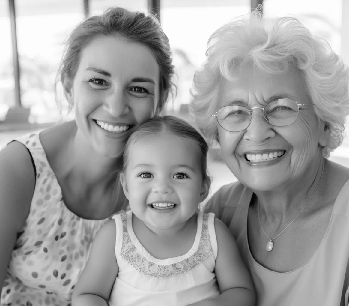 Family spanning generations supported by Beatrice Home Health.